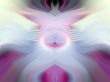 Simetrik Kaleydoskopik Desenler, Neon Parıltısı ve Modern ve Gelecek Estetik İçin Renkli Fraktal Tasarım