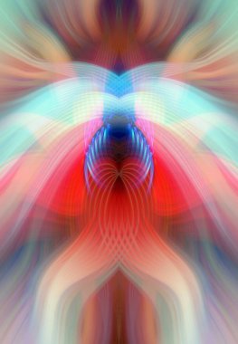 Simetrik Kaleydoskopik Desenler, Neon Parıltısı ve Modern ve Gelecek Estetik İçin Renkli Fraktal Tasarım
