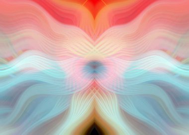 Simetrik Kaleydoskopik Desenler ve Fütürist Neon Parıltısı Tasarımlı Gökkuşağı Soyut Sanatı