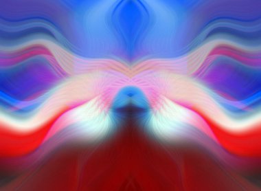 Simetrik Kaleydoskopik Desenler ve Fütürist Neon Parıltısı Tasarımlı Gökkuşağı Soyut Sanatı