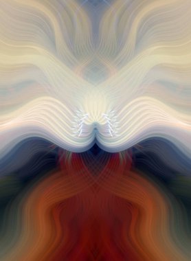 Simetrik Kaleydoskopik Desenler ve Fütürist Neon Parıltısı Tasarımlı Gökkuşağı Soyut Sanatı