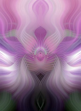 Simetrik Kaleydoskopik Desenler ve Fütürist Neon Parıltısı Tasarımlı Gökkuşağı Soyut Sanatı