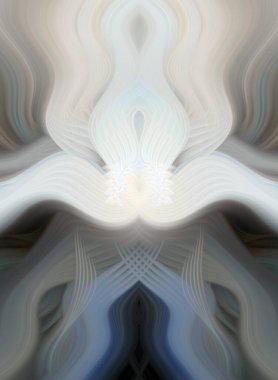 Simetrik Kaleydoskopik Desenler ve Fütürist Neon Parıltısı Tasarımlı Gökkuşağı Soyut Sanatı