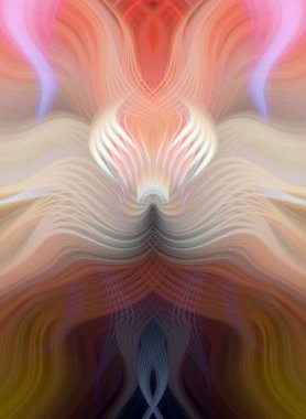 Simetrik Kaleydoskopik Desenler ve Fütürist Neon Parıltısı Tasarımlı Gökkuşağı Soyut Sanatı