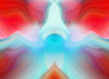 Simetrik Kaleydoskopik Desenler ve Fütürist Neon Parıltısı Tasarımlı Gökkuşağı Soyut Sanatı