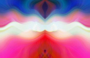 Simetrik Kaleydoskopik Desenler ve Fütürist Neon Parıltısı Tasarımlı Gökkuşağı Soyut Sanatı