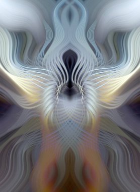 Simetrik Kaleydoskopik Desenler ve Fütürist Neon Parıltısı Tasarımlı Gökkuşağı Soyut Sanatı
