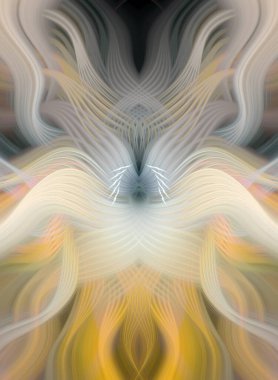 Simetrik Kaleydoskopik Desenler ve Fütürist Neon Parıltısı Tasarımlı Gökkuşağı Soyut Sanatı