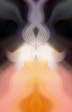 Simetrik Kaleydoskopik Desenler ve Fütürist Neon Parıltısı Tasarımlı Gökkuşağı Soyut Sanatı