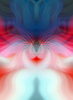 Simetrik Kaleydoskopik Desenler ve Fütürist Neon Parıltısı Tasarımlı Gökkuşağı Soyut Sanatı