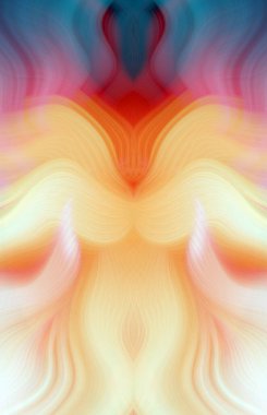 Simetrik Kaleydoskopik Desenler ve Fütürist Neon Parıltısı Tasarımlı Gökkuşağı Soyut Sanatı