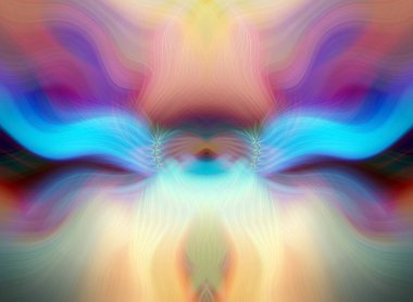 Simetrik Kaleydoskopik Desenler ve Fütürist Neon Parıltısı Tasarımlı Gökkuşağı Soyut Sanatı