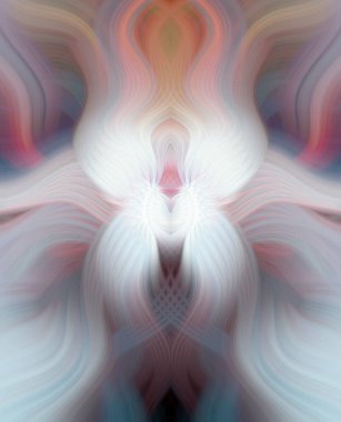 Simetrik Kaleydoskopik Desenler ve Fütürist Neon Parıltısı Tasarımlı Gökkuşağı Soyut Sanatı