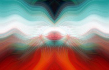 Simetrik Kaleydoskopik Desenler ve Fütürist Neon Parıltısı Tasarımlı Gökkuşağı Soyut Sanatı