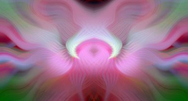 Simetrik Kaleydoskopik Desenler ve Fütürist Neon Parıltısı Tasarımlı Gökkuşağı Soyut Sanatı