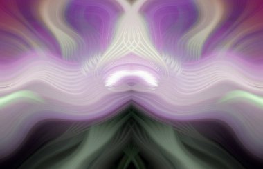 Simetrik Kaleydoskopik Desenler ve Fütürist Neon Parıltısı Tasarımlı Gökkuşağı Soyut Sanatı