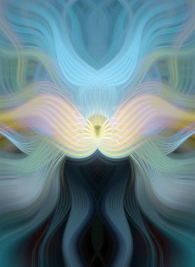 Simetrik Kaleydoskopik Desenler ve Fütürist Neon Parıltısı Tasarımlı Gökkuşağı Soyut Sanatı