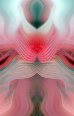 Simetrik Kaleydoskopik Desenler ve Fütürist Neon Parıltısı Tasarımlı Gökkuşağı Soyut Sanatı