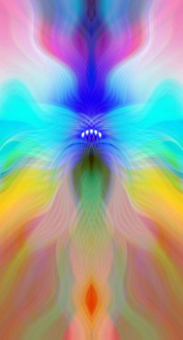 Canlı Soyut Sanatsal Simetrik Renkli Kaleydoskopik Tasarım Parlak Desenler, Geometrik Şekiller, Modern Geleceğsel Sanatsal Biçimli Değişken Enerji