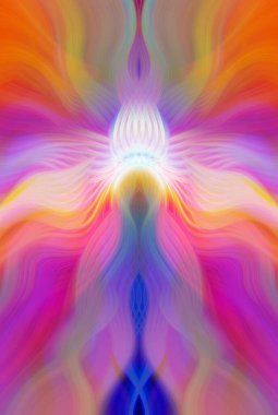 Canlı Soyut Sanatsal Simetrik Renkli Kaleydoskopik Tasarım Parlak Desenler, Geometrik Şekiller, Modern Geleceğsel Sanatsal Biçimli Değişken Enerji