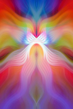 Canlı Soyut Sanatsal Simetrik Renkli Kaleydoskopik Tasarım Parlak Desenler, Geometrik Şekiller, Modern Geleceğsel Sanatsal Biçimli Değişken Enerji