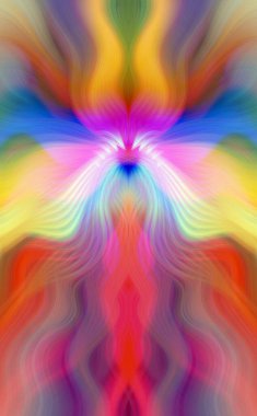 Canlı Soyut Sanatsal Simetrik Renkli Kaleydoskopik Tasarım Parlak Desenler, Geometrik Şekiller, Modern Geleceğsel Sanatsal Biçimli Değişken Enerji