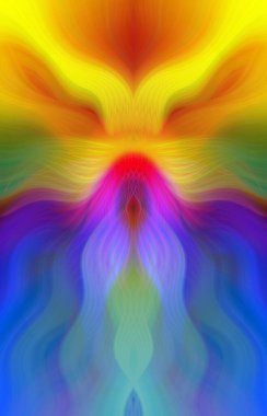 Canlı Soyut Sanatsal Simetrik Renkli Kaleydoskopik Tasarım Parlak Desenler, Geometrik Şekiller, Modern Geleceğsel Sanatsal Biçimli Değişken Enerji