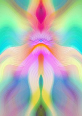 Canlı Soyut Sanatsal Simetrik Renkli Kaleydoskopik Tasarım Parlak Desenler, Geometrik Şekiller, Modern Geleceğsel Sanatsal Biçimli Değişken Enerji