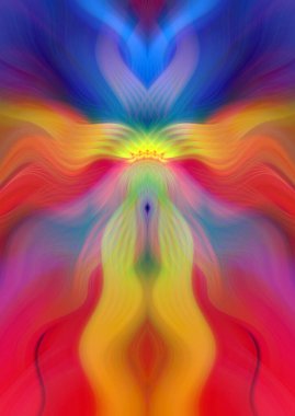 Canlı Soyut Sanatsal Simetrik Renkli Kaleydoskopik Tasarım Parlak Desenler, Geometrik Şekiller, Modern Geleceğsel Sanatsal Biçimli Değişken Enerji