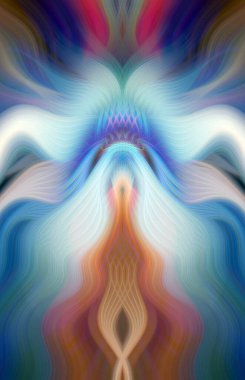 Canlı Soyut Sanatsal Simetrik Renkli Kaleydoskopik Tasarım Parlak Desenler, Geometrik Şekiller, Modern Geleceğsel Sanatsal Biçimli Değişken Enerji