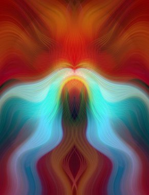 Canlı Soyut Sanatsal Simetrik Renkli Kaleydoskopik Tasarım Parlak Desenler, Geometrik Şekiller, Modern Geleceğsel Sanatsal Biçimli Değişken Enerji