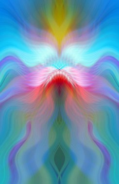 Canlı Soyut Sanatsal Simetrik Renkli Kaleydoskopik Tasarım Parlak Desenler, Geometrik Şekiller, Modern Geleceğsel Sanatsal Biçimli Değişken Enerji