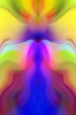 Canlı Soyut Sanatsal Simetrik Renkli Kaleydoskopik Tasarım Parlak Desenler, Geometrik Şekiller, Modern Geleceğsel Sanatsal Biçimli Değişken Enerji