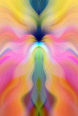 Canlı Soyut Sanatsal Simetrik Renkli Kaleydoskopik Tasarım Parlak Desenler, Geometrik Şekiller, Modern Geleceğsel Sanatsal Biçimli Değişken Enerji