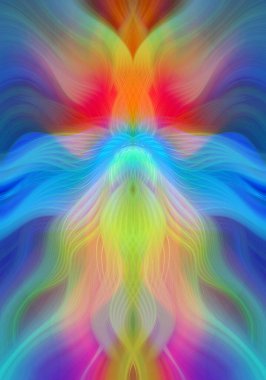 Canlı Soyut Sanatsal Simetrik Renkli Kaleydoskopik Tasarım Parlak Desenler, Geometrik Şekiller, Modern Geleceğsel Sanatsal Biçimli Değişken Enerji