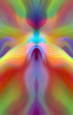 Canlı Soyut Sanatsal Simetrik Renkli Kaleydoskopik Tasarım Parlak Desenler, Geometrik Şekiller, Modern Geleceğsel Sanatsal Biçimli Değişken Enerji