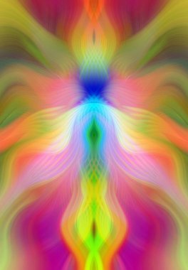 Canlı Soyut Sanatsal Simetrik Renkli Kaleydoskopik Tasarım Parlak Desenler, Geometrik Şekiller, Modern Geleceğsel Sanatsal Biçimli Değişken Enerji
