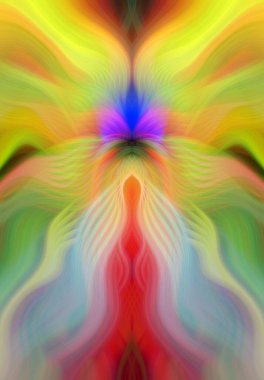 Canlı Soyut Sanatsal Simetrik Renkli Kaleydoskopik Tasarım Parlak Desenler, Geometrik Şekiller, Modern Geleceğsel Sanatsal Biçimli Değişken Enerji