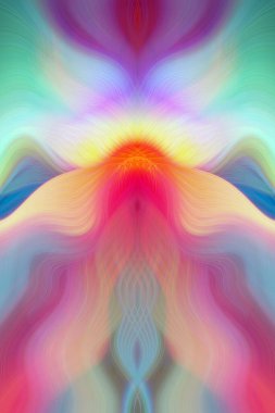 Canlı Soyut Sanatsal Simetrik Renkli Kaleydoskopik Tasarım Parlak Desenler, Geometrik Şekiller, Modern Geleceğsel Sanatsal Biçimli Değişken Enerji