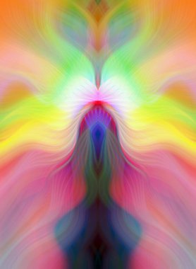 Canlı Soyut Sanatsal Simetrik Renkli Kaleydoskopik Tasarım Parlak Desenler, Geometrik Şekiller, Modern Geleceğsel Sanatsal Biçimli Değişken Enerji