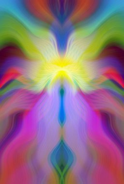 Canlı Soyut Sanatsal Simetrik Renkli Kaleydoskopik Tasarım Parlak Desenler, Geometrik Şekiller, Modern Geleceğsel Sanatsal Biçimli Değişken Enerji