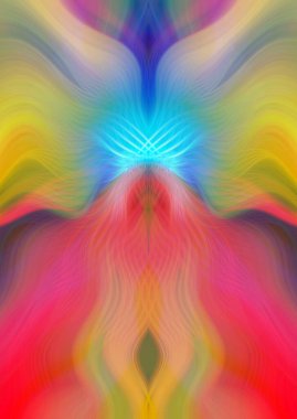 Canlı Soyut Sanatsal Simetrik Renkli Kaleydoskopik Tasarım Parlak Desenler, Geometrik Şekiller, Modern Geleceğsel Sanatsal Biçimli Değişken Enerji