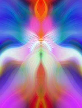 Canlı Soyut Sanatsal Simetrik Renkli Kaleydoskopik Tasarım Parlak Desenler, Geometrik Şekiller, Modern Geleceğsel Sanatsal Biçimli Değişken Enerji