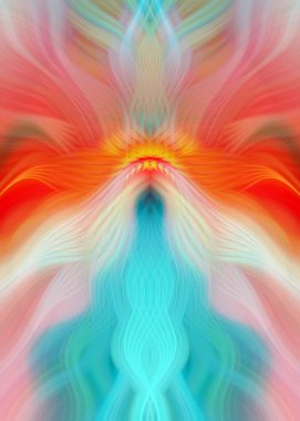 Canlı Soyut Sanatsal Simetrik Renkli Kaleydoskopik Tasarım Parlak Desenler, Geometrik Şekiller, Modern Geleceğsel Sanatsal Biçimli Değişken Enerji