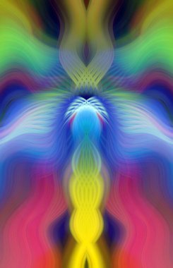 Canlı Soyut Sanatsal Simetrik Renkli Kaleydoskopik Tasarım Parlak Desenler, Geometrik Şekiller, Modern Geleceğsel Sanatsal Biçimli Değişken Enerji