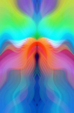 Canlı Soyut Sanatsal Simetrik Renkli Kaleydoskopik Tasarım Parlak Desenler, Geometrik Şekiller, Modern Geleceğsel Sanatsal Biçimli Değişken Enerji