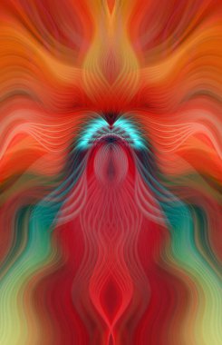 Canlı Soyut Sanatsal Simetrik Renkli Kaleydoskopik Tasarım Parlak Desenler, Geometrik Şekiller, Modern Geleceğsel Sanatsal Biçimli Değişken Enerji