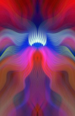 Canlı Soyut Sanatsal Simetrik Renkli Kaleydoskopik Tasarım Parlak Desenler, Geometrik Şekiller, Modern Geleceğsel Sanatsal Biçimli Değişken Enerji