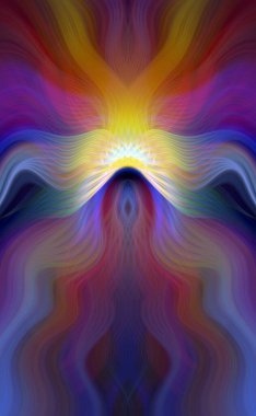 Canlı Soyut Sanatsal Simetrik Renkli Kaleydoskopik Tasarım Parlak Desenler, Geometrik Şekiller, Modern Geleceğsel Sanatsal Biçimli Değişken Enerji