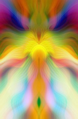 Canlı Soyut Sanatsal Simetrik Renkli Kaleydoskopik Tasarım Parlak Desenler, Geometrik Şekiller, Modern Geleceğsel Sanatsal Biçimli Değişken Enerji